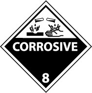 Corrosive 8 DOT Shipping Label (#DL12AP)