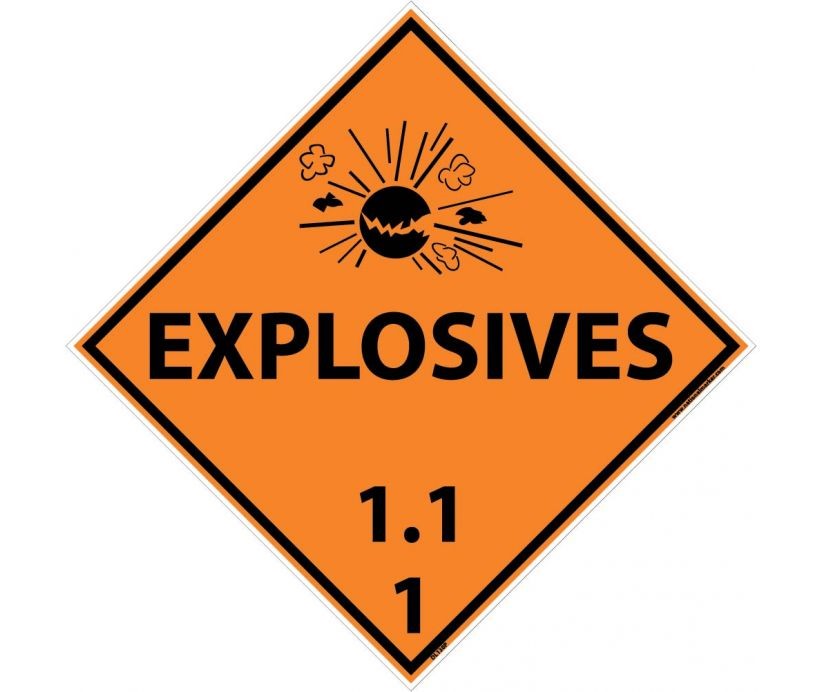 Explosives 1.1.1 DOT Placard (#DL130)