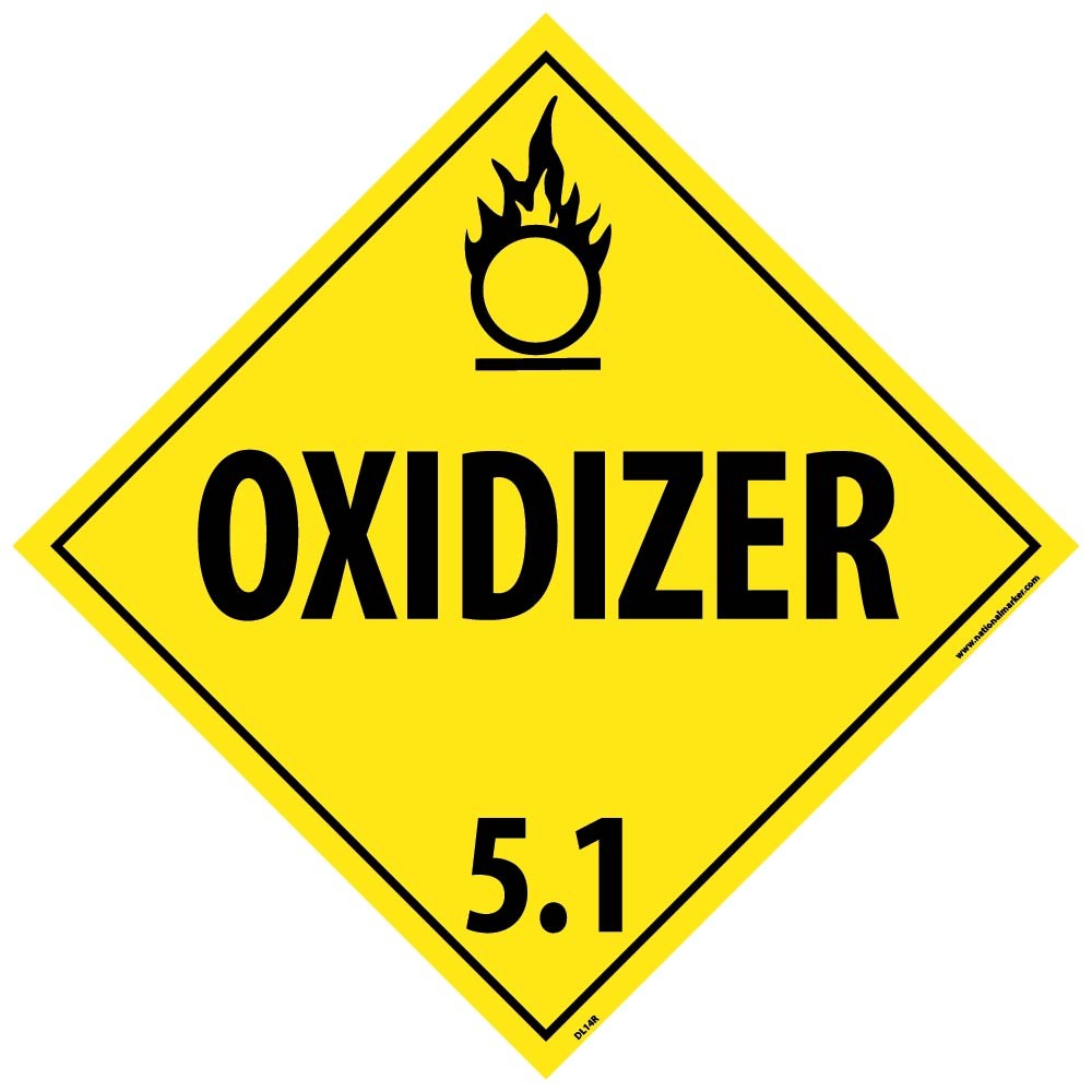 Oxidizer 5.1 Class 5 DOT Placard (#DL14)