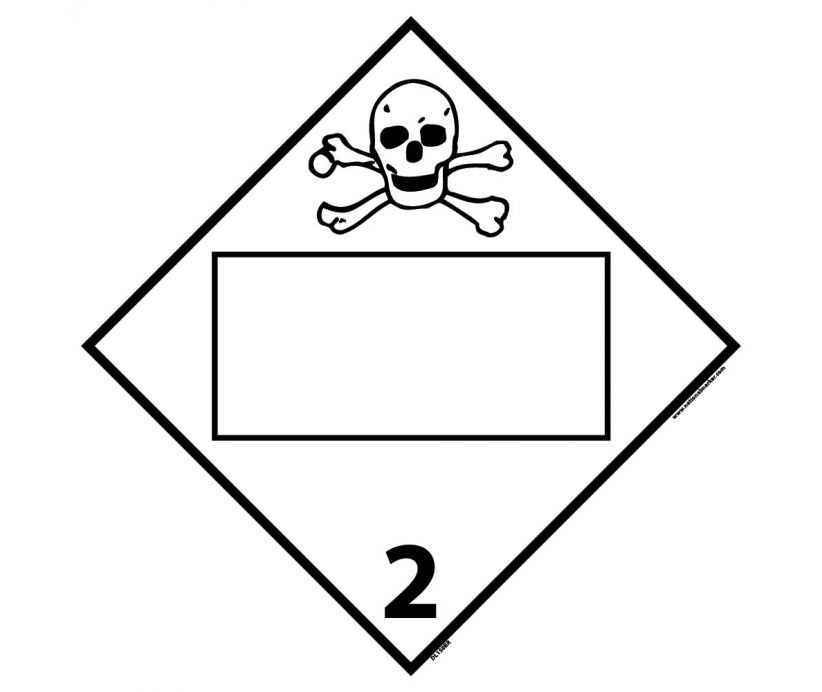 Poison Gas Class 2 Blank DOT Placard (#DL150B)
