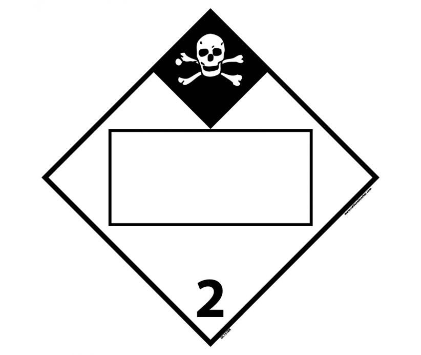 Inhalation Hazard Class 2 Blank DOT Placard (#DL151B)