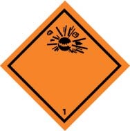Explosive Graphic DOT Shipping Label (#DL155AP)