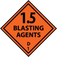 1.5 Blasting Agents D 1 DOT Shipping Label (#DL20AP)