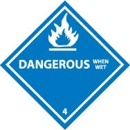 Dangerous When Wet DOT Shipping Label (#DL22AP)