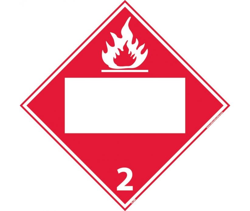 Flammable Gas Class 2 Blank DOT Placard (#DL2B)