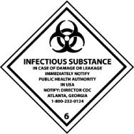 Infectious Substance… DOT Shipping Label (#DL53AP)