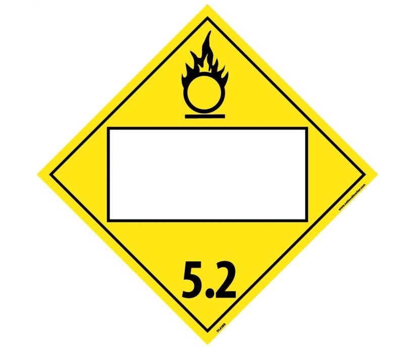 Organic Peroxide 5.2 Class 5 Blank DOT Placard (#DL63B)
