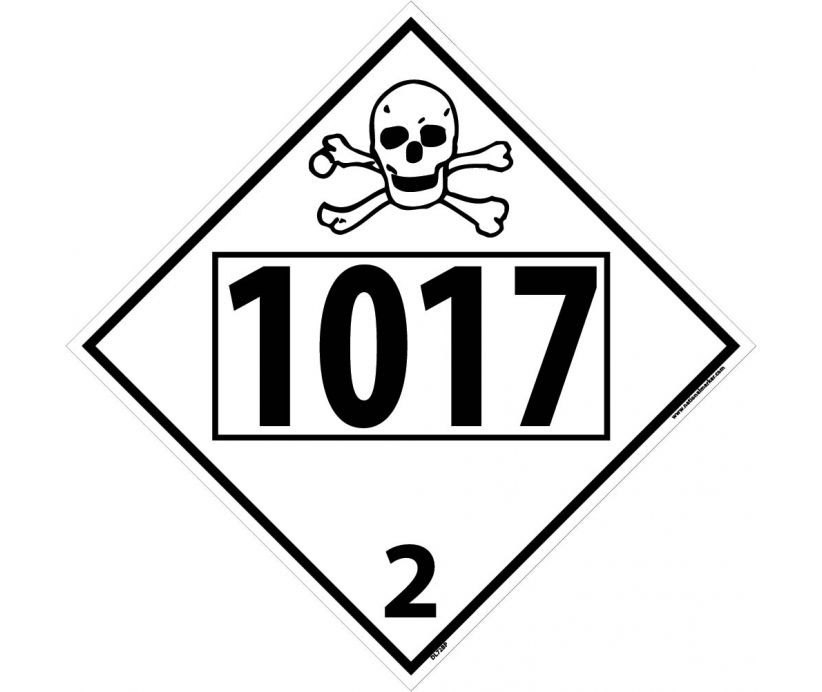 Chlorine Poison / Toxic Gas Permanent 4-Digit Placard (#DL72)