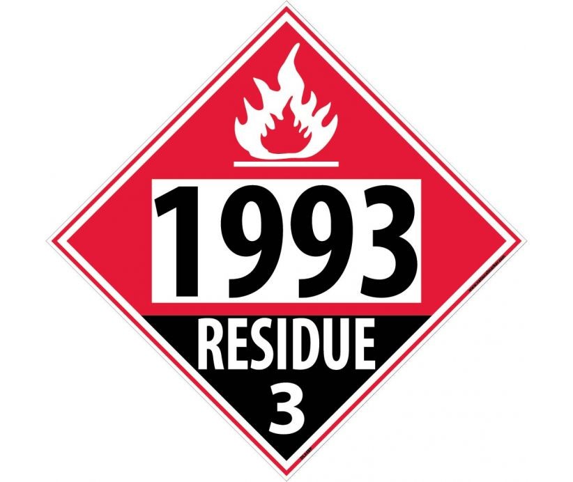 Combustible Liquid, Residue Permanent 4-Digit Placard (#DL84)