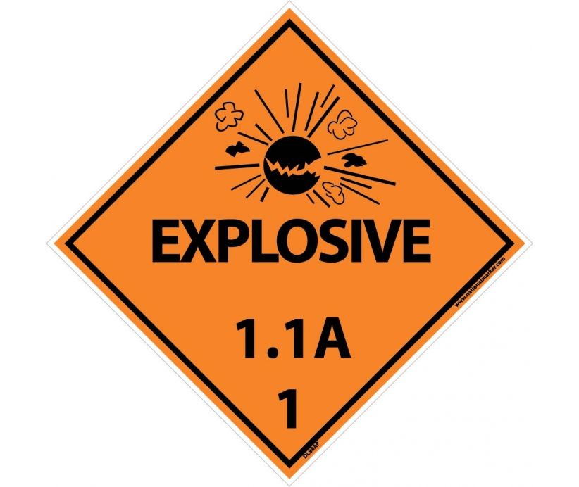 Explosive 1.1A DOT Placard (#DL88)