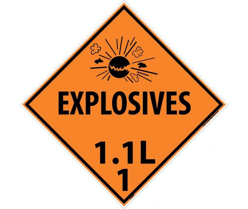Explosives 1.1L 1 DOT Placard (#DL89)