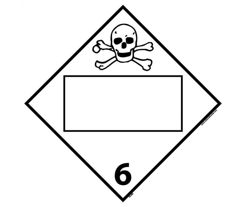 Poisonous and Infectious Substances Class 6 Blank DOT Placard (#DL8B)
