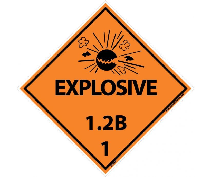 Explosive 1.2B DOT Placard (#DL90)