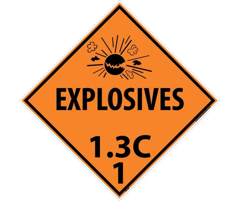 Explosives 1.3C 1 DOT Placard (#DL92)