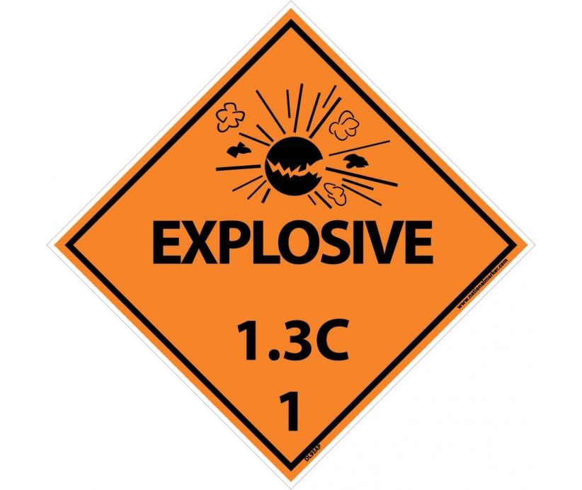 Explosive 1.3C DOT Placard (#DL93)