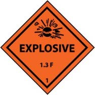 Explosive 1.3F DOT Shipping Label (#DL96AP)