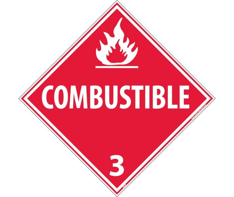 Combustible Class 3 DOT Placard (#DL9)