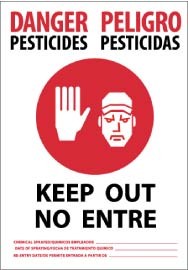 Danger Pesticides Keep Out Spanish Sign (#DPSA1)