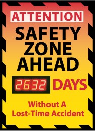 Attention Safety Zone Ahead Digital Scoreboard (#DSB55)