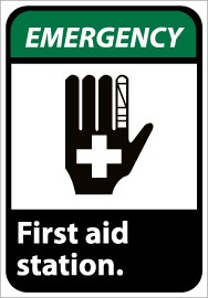 Emergency First aid station ANSI Sign (#EGA3)