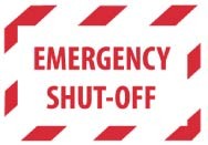 Emergency Shut-Off Machine Label (#EPA2AP)