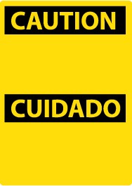 Caution (Blank) Spanish Machine Label (#ESC1AP)