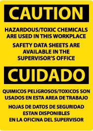 Caution Hazardous/Toxic Chemicals Are Used… Spanish Sign (#ESC308)
