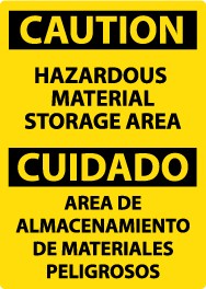 Caution Hazardous Material Storage Area Spanish Sign (#ESC310)