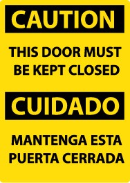 Caution This Door Must Be Kept Closed Spanish Sign (#ESC402)