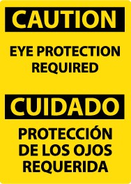 Caution Eye Protection Required Spanish Sign (#ESC485)