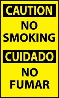 Caution No Smoking Spanish Machine Label (#ESC49AP)