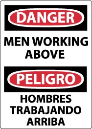 Danger Men Working Above Spanish Sign (#ESD125)