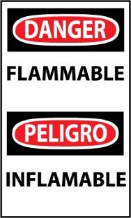 Danger Flammable Spanish Machine Label (#ESD126AP)