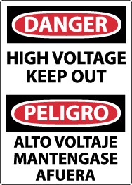 Danger High Voltage Keep Out Spanish Sign (#ESD139)