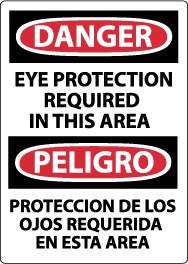 Danger Eye Protection Required In This Area Spanish Sign (#ESD201)