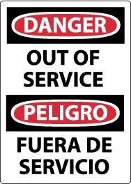 Danger Out Of Service Spanish Sign (#ESD365)