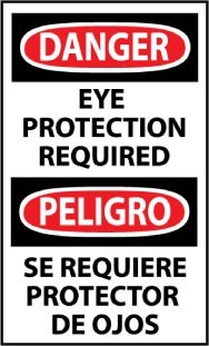 Danger Eye Protection Required Spanish Machine Label (#ESD375AP)