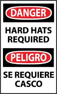 Danger Hard Hats Required Spanish Machine Label (#ESD379AP)
