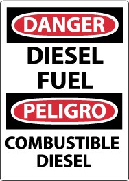 Danger Diesel Fuel Spanish Sign (#ESD427)