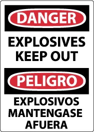 Danger Explosives Keep Out Spanish Sign (#ESD436)