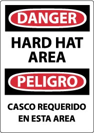 Danger Hard Hat Area Spanish Sign (#ESD46)