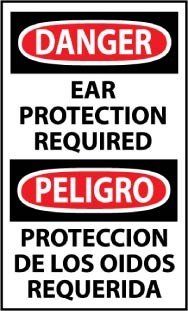 Danger Ear Protection Required Spanish Machine Label (#ESD638AP)