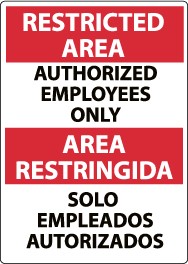 Restricted Area Authorized Employees Only Spanish Sign (#ESRA4)