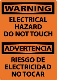Warning Electrical Hazard Do Not Touch Spanish Machine Label (#ESW500AP)