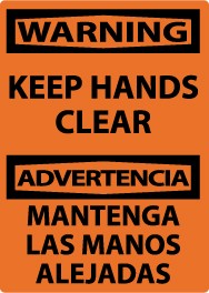 Warning Keep Hands Clear Spanish Sign (#ESW501)