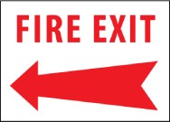 Fire Exit Sign (arrow left) (#FELA)