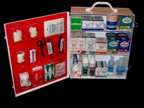 First Aid Cabinet, 3-shelf, filled (#712MTMF)