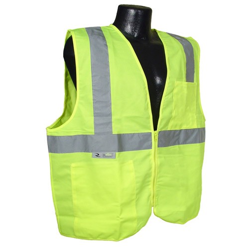 Economy Type R Class 2 Solid Safety Vest w/Zipper, green (#SV2ZGS)