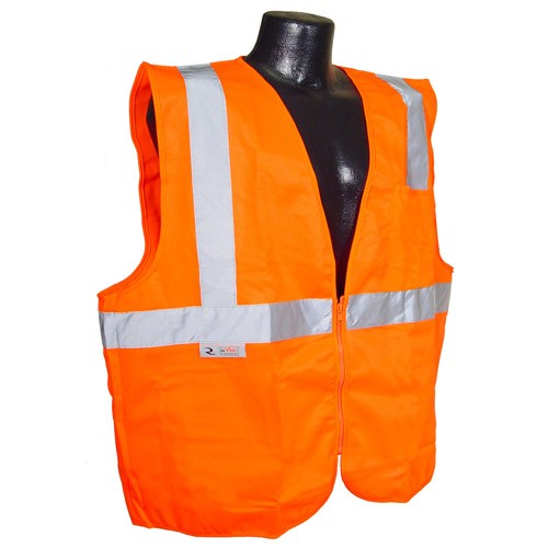 Economy Type R Class 2 Solid Safety Vest w/Zipper, orange (#SV2ZOS)