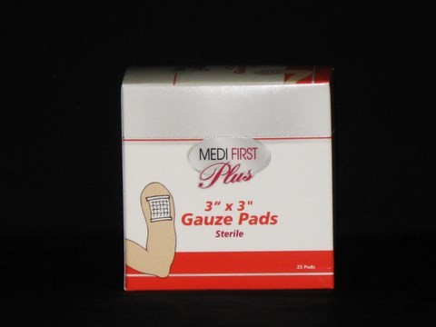 Gauze Pads, 3x3, 25/bx (#P103673)